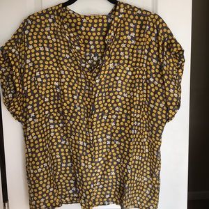 CAbi Cap Sleeve 100% Silk Top